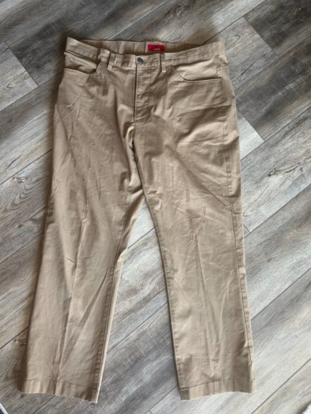 Alfani Men's Slim Fit Stretch Tan Chino Pants Size 36x29W